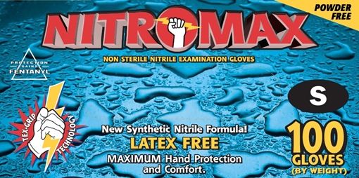 NITROMAX GLOVES (NON STERILE). Disposable protective gloves designed for routine medical examinations, laboratory work, cleaning, and general hygiene applications where sterility is not required.