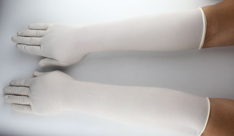 GYNECOLOGICAL GLOVES. long-cuff medical gloves designed to provide extended protection and hygiene during gynecological examinations, obstetric procedures, and maternity care.