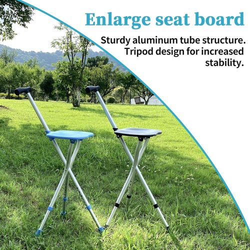 Portable Adjustable Folding Walking Cane with Seat Allows Durability While Walking and Convenience for Sitting, Alloy Crutch Chair, Anti-Slip Lightweight Walking Stick for Seniors
Portable Adjustable