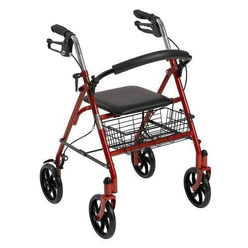 Walkers for seniors, Walking Frame,4 Wheel Walker Lightweight Folding Adjustable Height Walking Frame Elderly with Seat Basket Walking Aid Aluminium,Space Saver rollator walker, Durable Mobility Aid