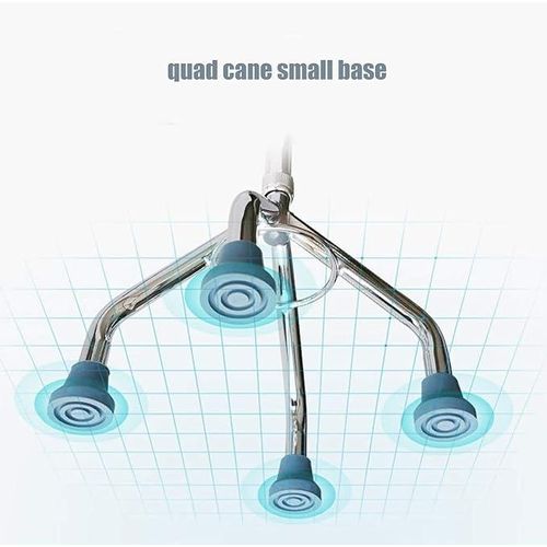 Aluminum Alloy Elderly Medical Walking Quad Canes Small Base Four-Corners Claw Adjustable Crutches for Disabled/