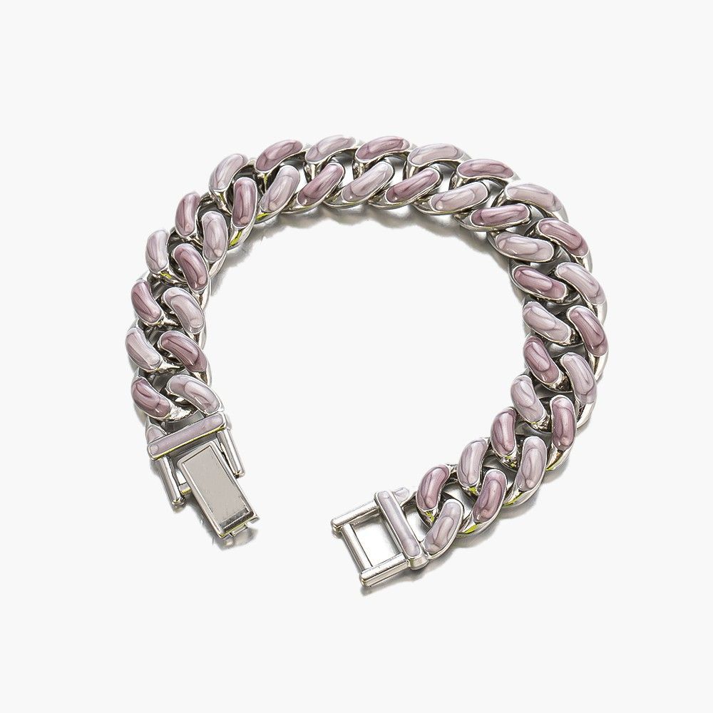 Simple fashion full diamond Cuban bracelet ins style hip hop chic personality men and women titanium steel bracelet