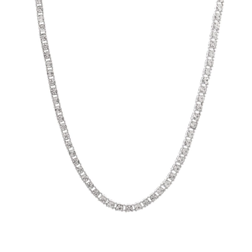 Hip Hop Cuban Necklace men's and women's single row diamond-encrusted punk all-match tennis chain jewelry