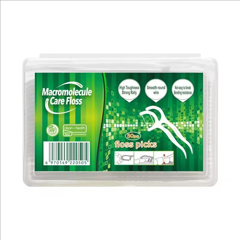 50pcs Dental Floss Flosser Picks Teeth Toothpicks Stick Tooth Clean Oral Care 7.5cm Dental Cleaning Toothpicks Floss Picks