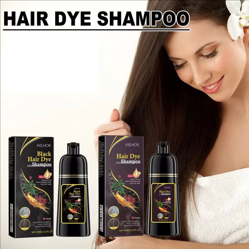100ml Natural Plant Hair Dye Shampoo 3 in 1 Hair Color Shampoo for Gary Hair Quick Dark Black And Women Men Grey Coverage