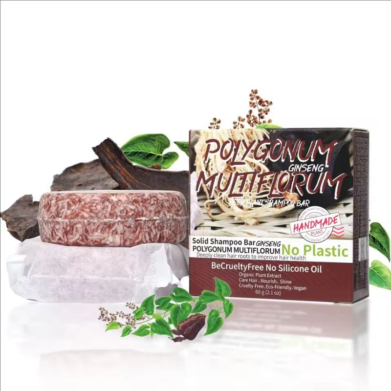 60g Polygonum Multiflorum Soap Private Label Hair Darkening Shampoo Bar Repair Damaged Hair Growth Polygonum Multiflorum Soap