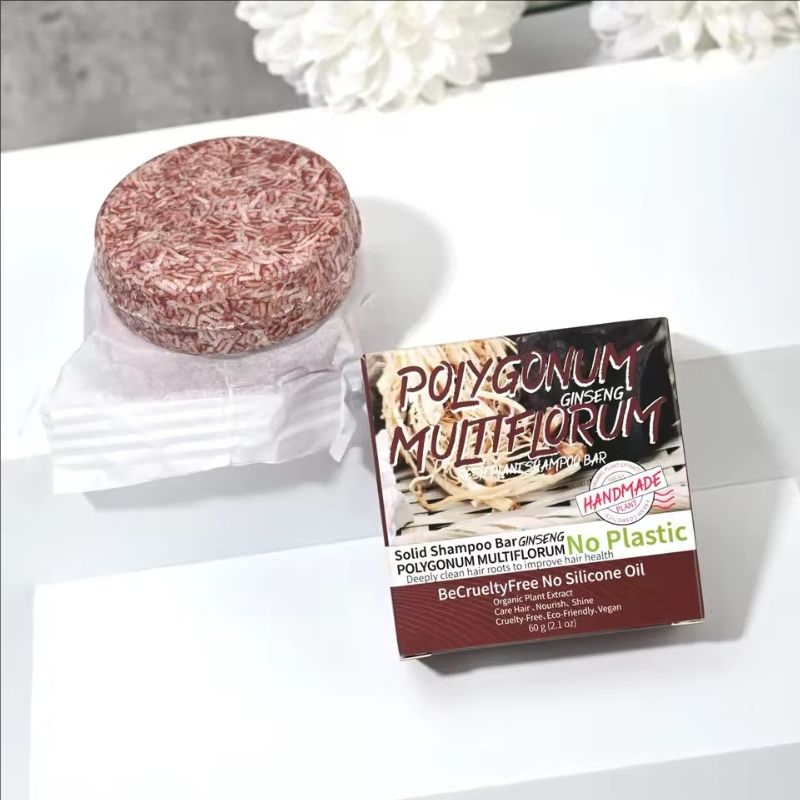 60g Polygonum Multiflorum Soap Private Label Hair Darkening Shampoo Bar Repair Damaged Hair Growth Polygonum Multiflorum Soap