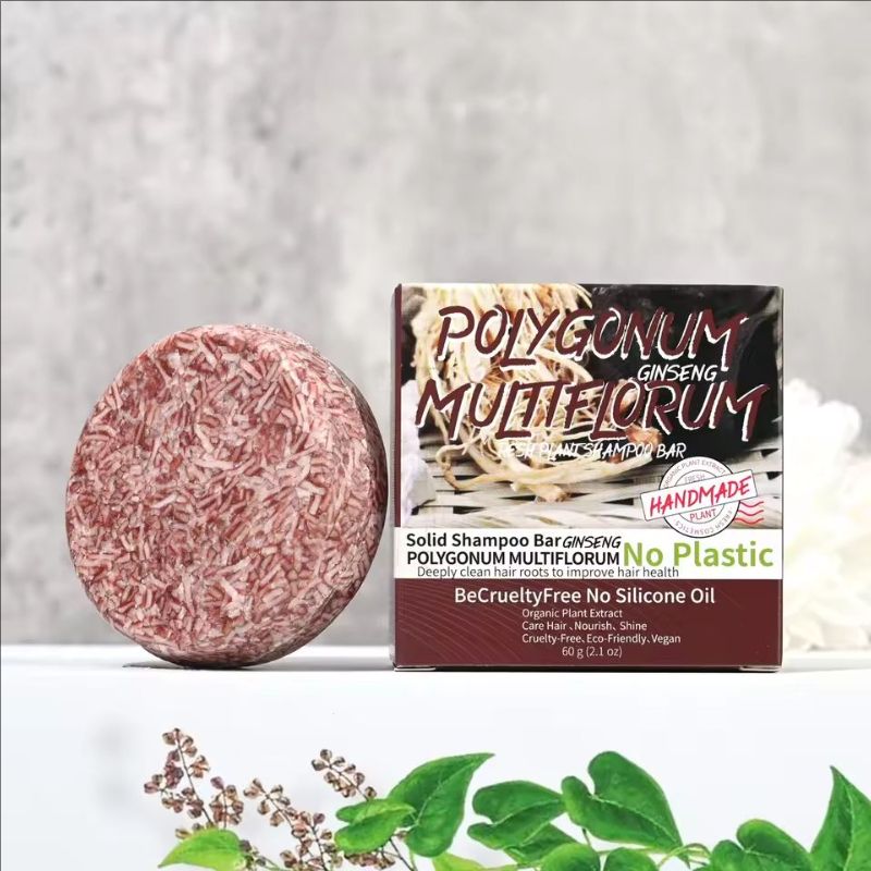 60g Polygonum Multiflorum Soap Private Label Hair Darkening Shampoo Bar Repair Damaged Hair Growth Polygonum Multiflorum Soap