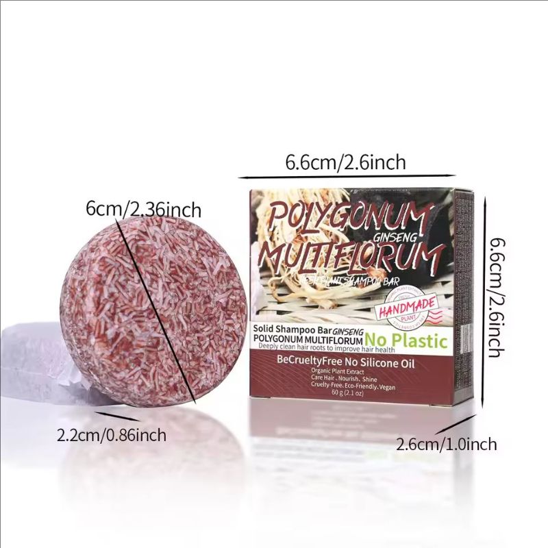 60g Polygonum Multiflorum Soap Private Label Hair Darkening Shampoo Bar Repair Damaged Hair Growth Polygonum Multiflorum Soap