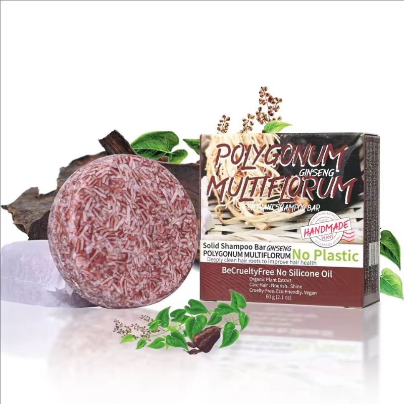 60g Polygonum Multiflorum Soap Private Label Hair Darkening Shampoo Bar Repair Damaged Hair Growth Polygonum Multiflorum Soap
