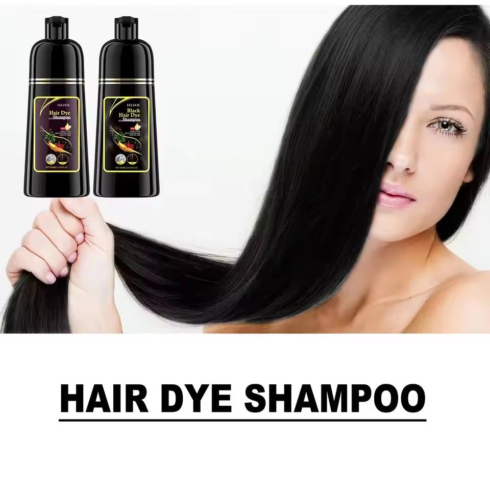 EELHOE Black Hair Dye Shampoo 3 in 1 Growth Clean Hair Darkening Deep Nourishing Black Hair Dye Shampoo Natural Organic Herbal
