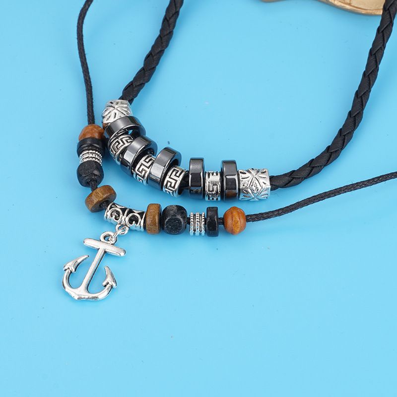 Anchor necklace, men's retro trendy pendant, collarbone chain, Japanese and Korean version couple accessory gift