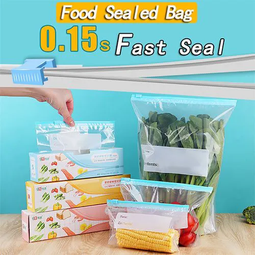 Reusable Zipper Bag Ziplock Bags Stand Up Zip Shut Plastic Freezer Bag Fruit Vegetable Ziplock Kitchen Food Storage Organizors