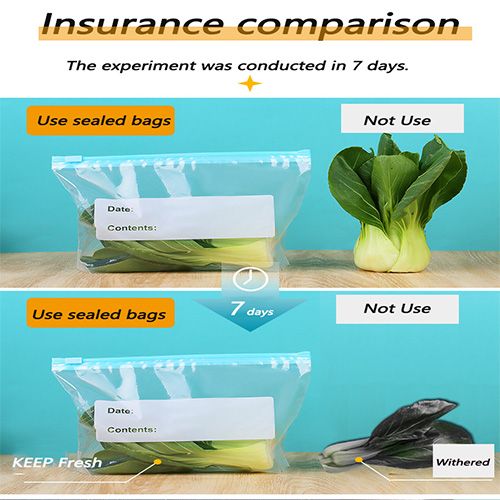 Reusable Zipper Bag Ziplock Bags Stand Up Zip Shut Plastic Freezer Bag Fruit Vegetable Ziplock Kitchen Food Storage Organizors
