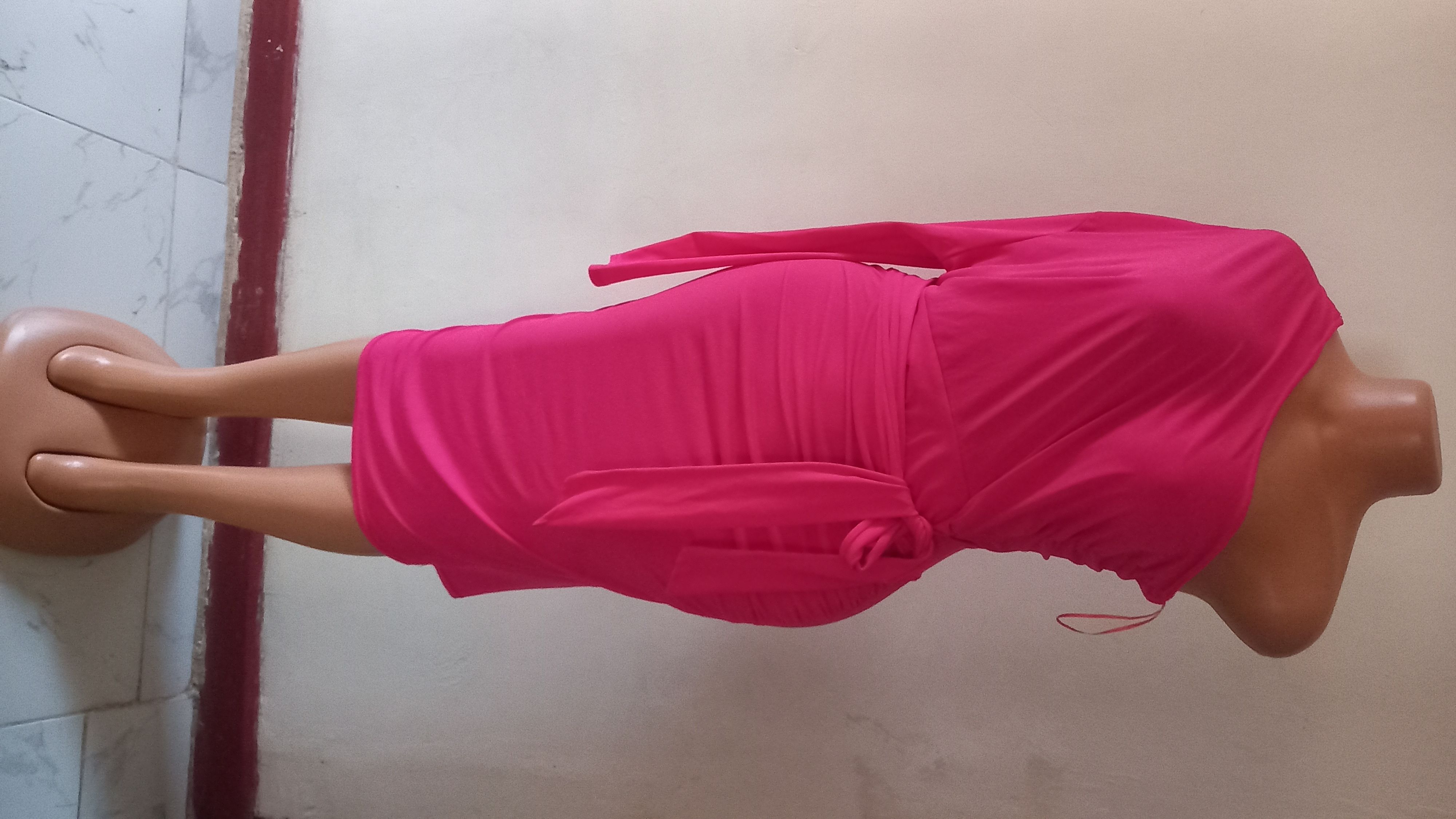 NEW ARRIVAL Hot pink ladies fashion casual dinner bodycon dresd weekend party or official  mordern edgy stylish ladies dress