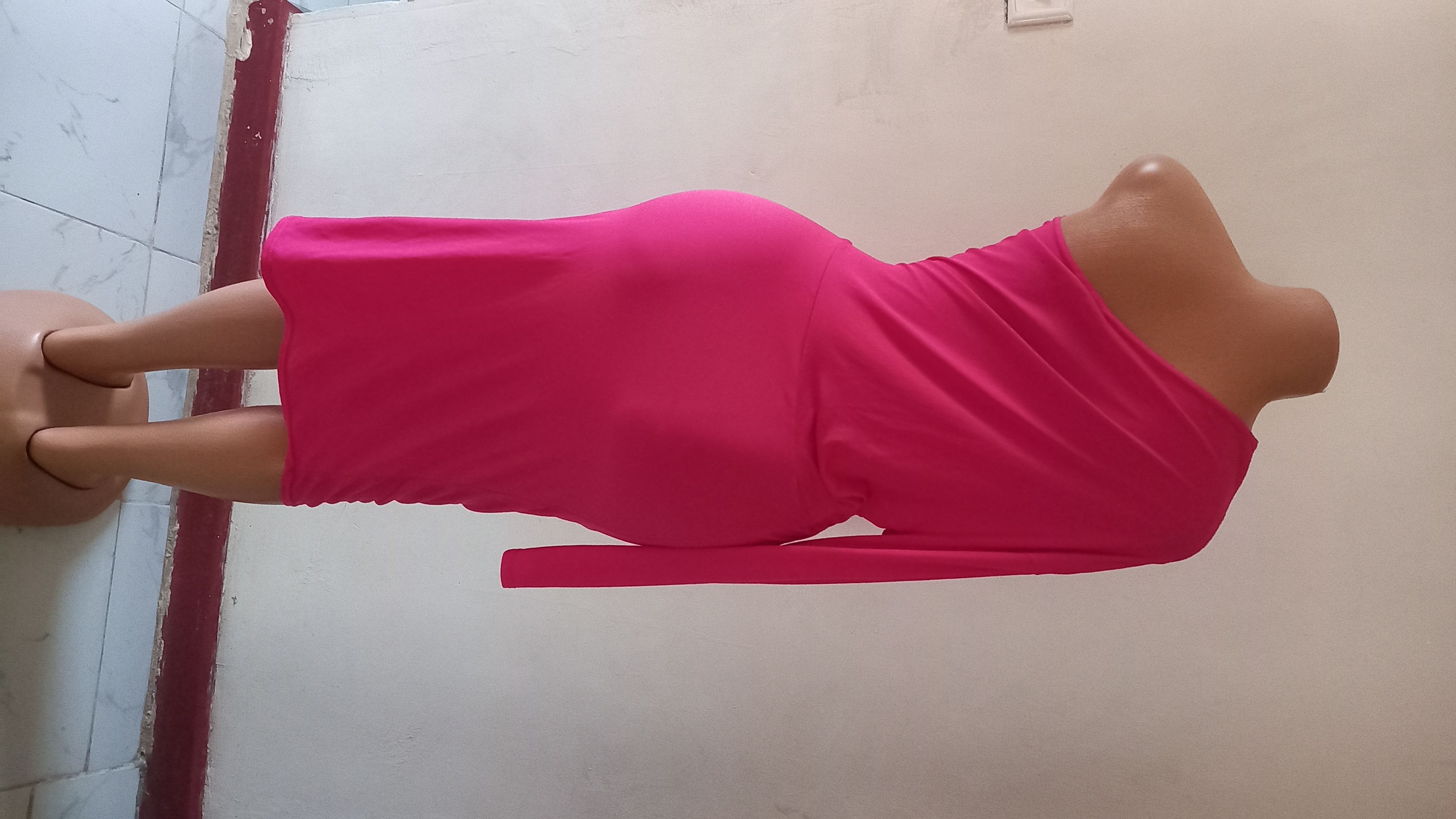 NEW ARRIVAL Hot pink ladies fashion casual dinner bodycon dresd weekend party or official  mordern edgy stylish ladies dress