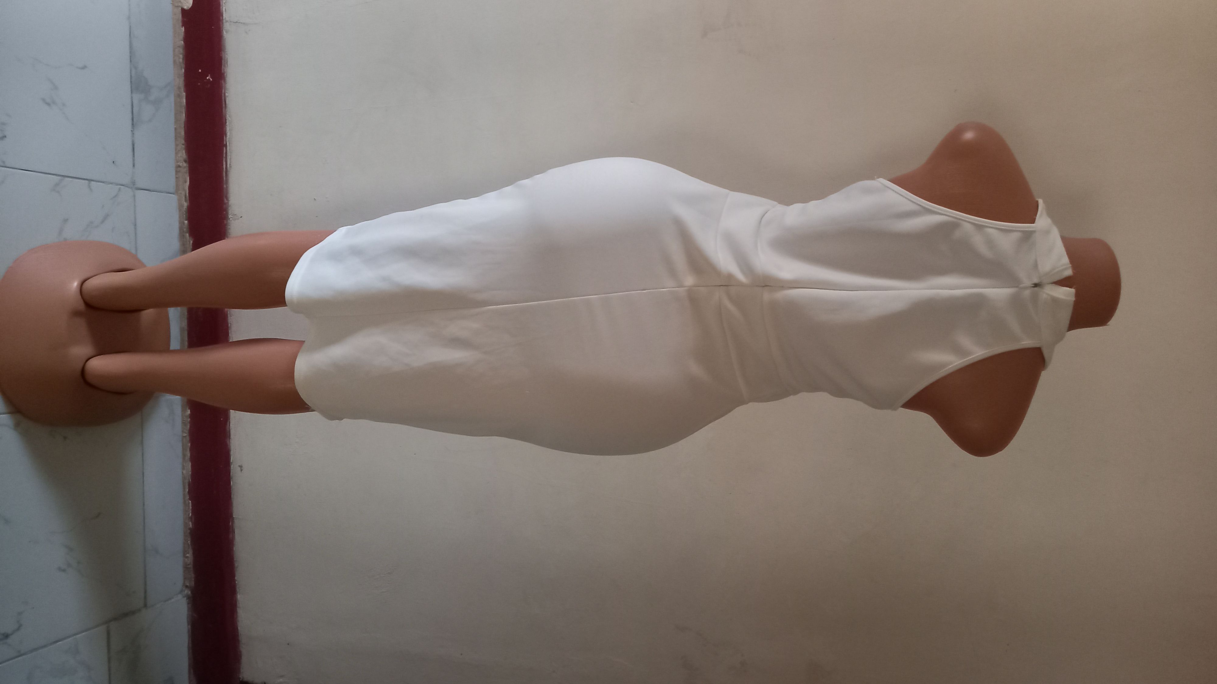 White elegant body con turkey wear fashion ladies dress for casual official or dinner