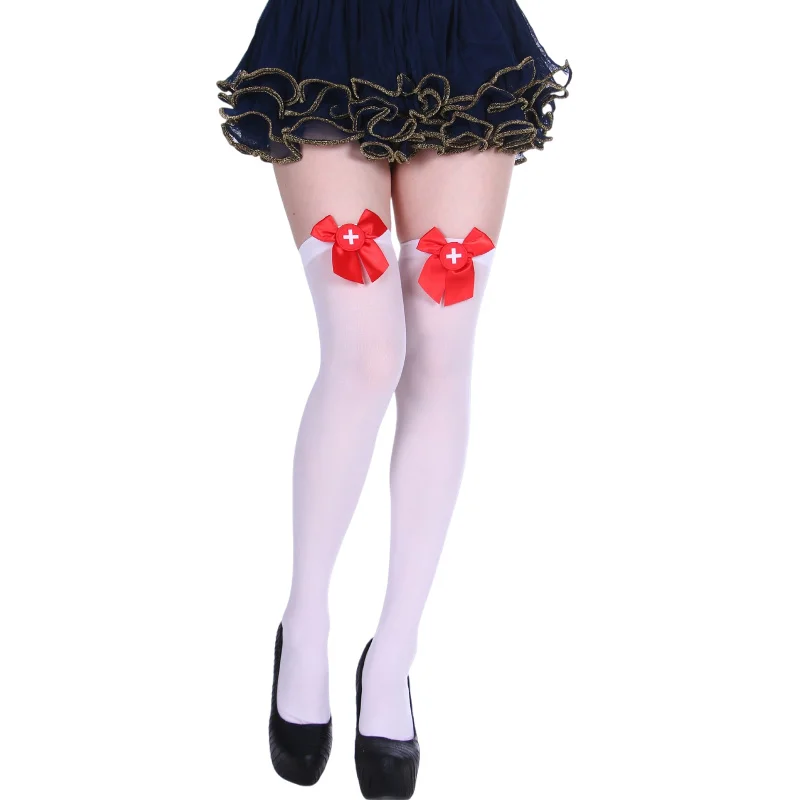 New arrival Sexy Nurse cosplay knee length stockings socks for women  sexy