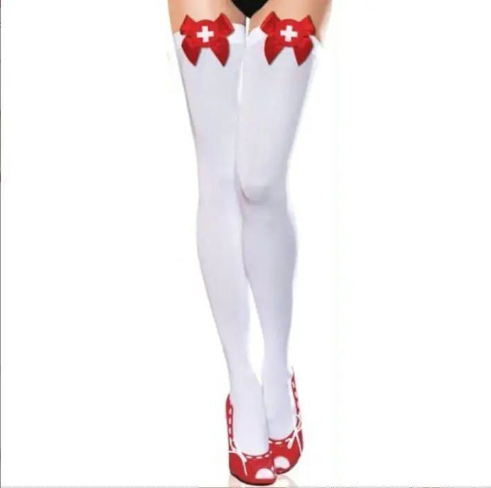New arrival Sexy Nurse cosplay knee length stockings socks for women  sexy