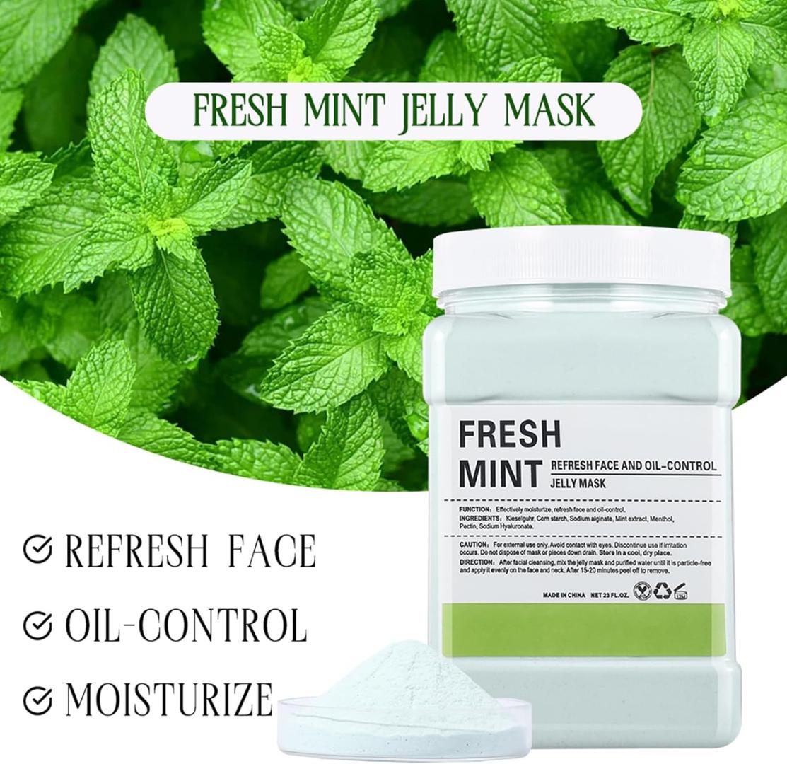 New arrival Fresh Mint Jelly Masks for Facials Professional,Jelly Face Mask Skin Care Hydrating,Jelly Masks Powder for Face Moisturizing,Smoothing,Deep Cleaning,Oil Contral,for All the Skin