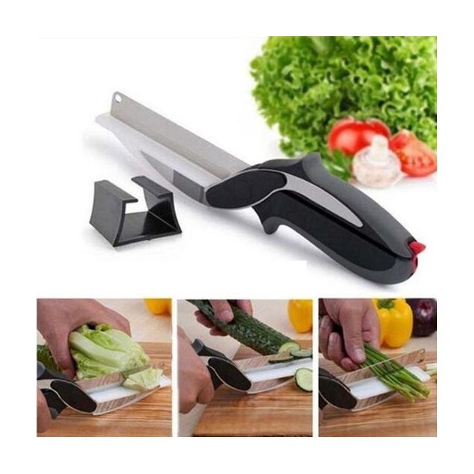 Clever Cutter 2-in-1 Knife & Cutting Board Scissors - Food Chopper & Slicer for Vegetables, Meat & More | Kilimall Kitchen Tool