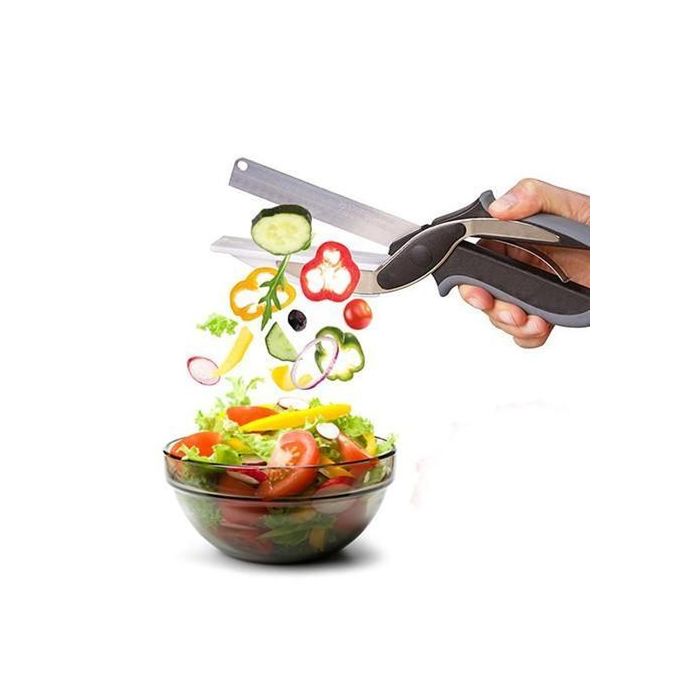 Clever Cutter 2-in-1 Knife & Cutting Board Scissors - Food Chopper & Slicer for Vegetables, Meat & More | Kilimall Kitchen Tool