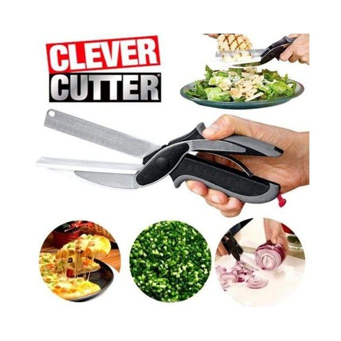 Clever Cutter 2-in-1 Knife & Cutting Board Scissors - Food Chopper & Slicer for Vegetables, Meat & More | Kilimall Kitchen Tool