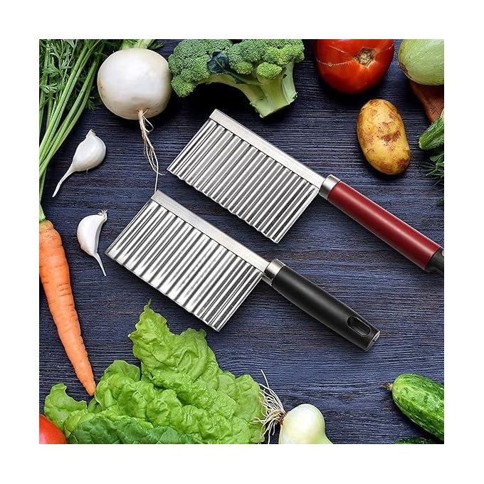 (Easter Sale) Stainless Steel stylish Vegetable Salad Chopping Knife Crinkle Cutters buy in Kenya