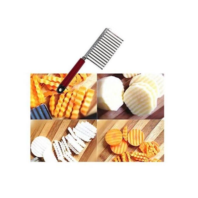 (Easter Sale) Stainless Steel stylish Vegetable Salad Chopping Knife Crinkle Cutters buy in Kenya
