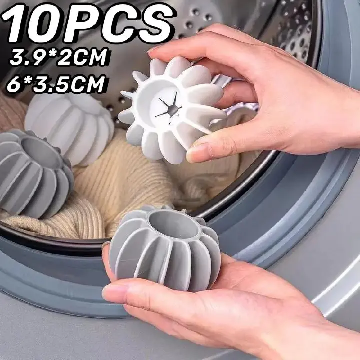 New arrival 10pcs Silicone Laundry Balls Clothes Stain Removal and Knot Prevention Cleaning Ball Reusable Pet Hair Remover Cleaner Tools for washing machine Prevent Clothes from Tangling