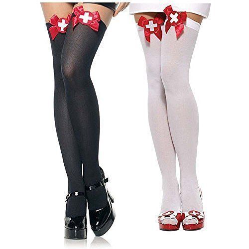 New arrival Sexy Nurse cosplay knee length stockings socks for women  sexy