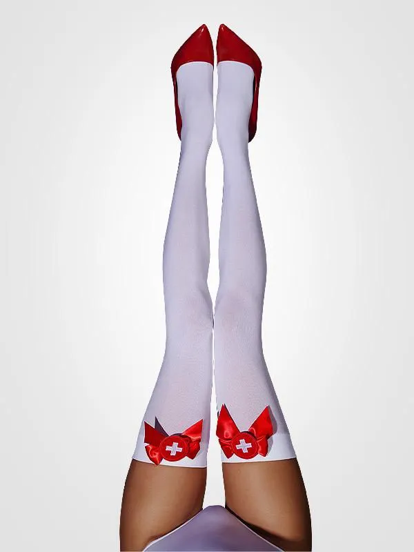 New arrival Sexy Nurse cosplay knee length stockings socks for women  sexy