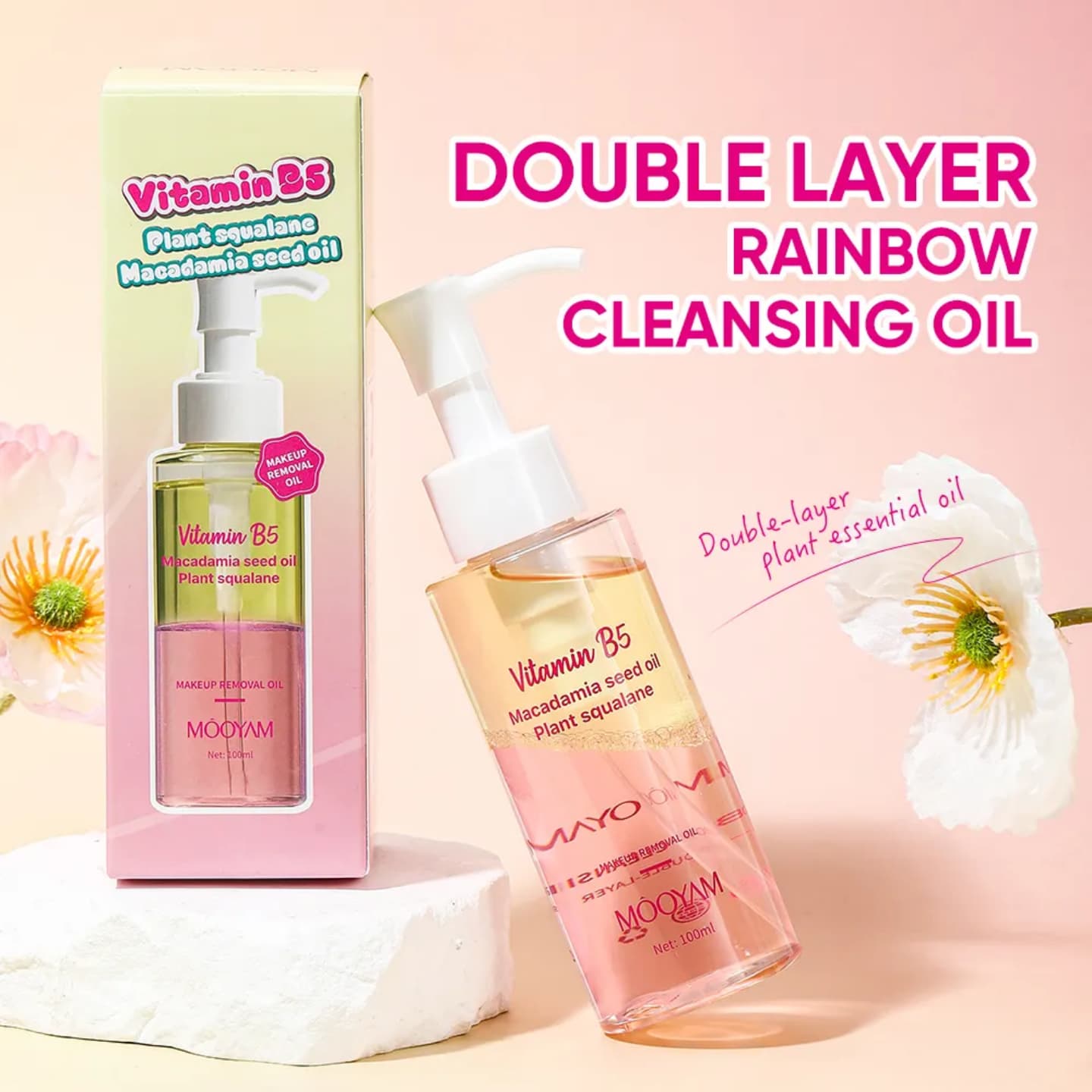 Mooyam Makeup Remover Oil - Gentle 2-in1 Cleansing Balm for Waterproof Mascara & Long Lasting Makeup | For All Skin Types 100ml