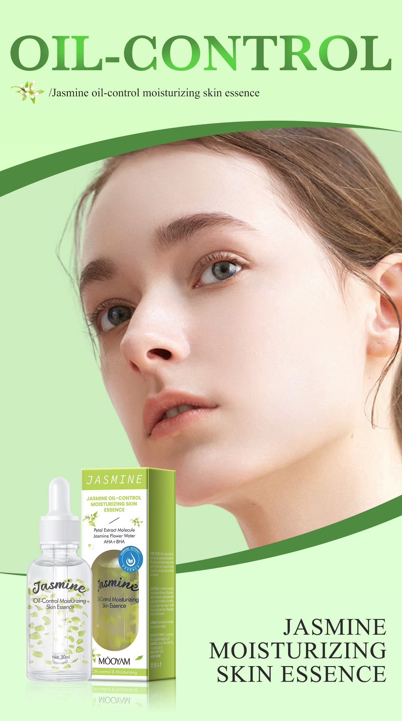 [OFFER] MÔOYAM Jasmine Oil-Control Moisturizing Essence – AHA + BHA Skin Refiner – Pore Minimizing & Hydrating Glow Serum (30ml)