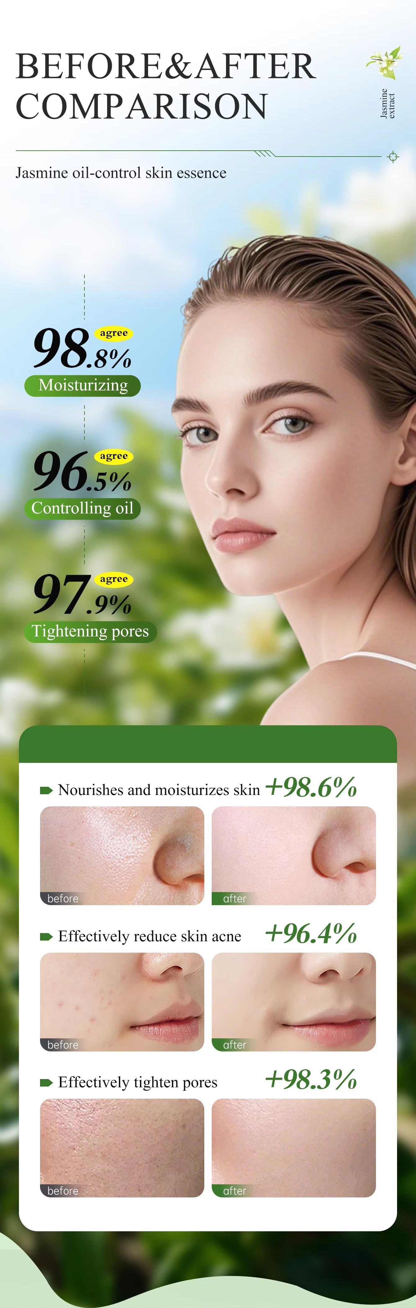 [OFFER] MÔOYAM Jasmine Oil-Control Moisturizing Essence – AHA + BHA Skin Refiner – Pore Minimizing & Hydrating Glow Serum (30ml)