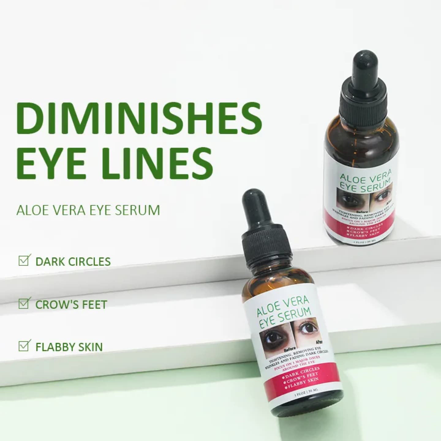 New arrival Dark circle treatment with aloe vera eye serum works tirelessly to reduce puffiness and diminish the appearance of dark circles, leaving you looking refreshed and revitalized 30ml