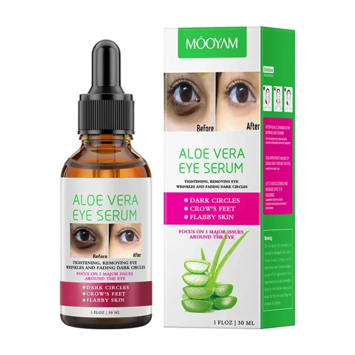 New arrival Dark circle treatment with aloe vera eye serum works tirelessly to reduce puffiness and diminish the appearance of dark circles, leaving you looking refreshed and revitalized 30ml