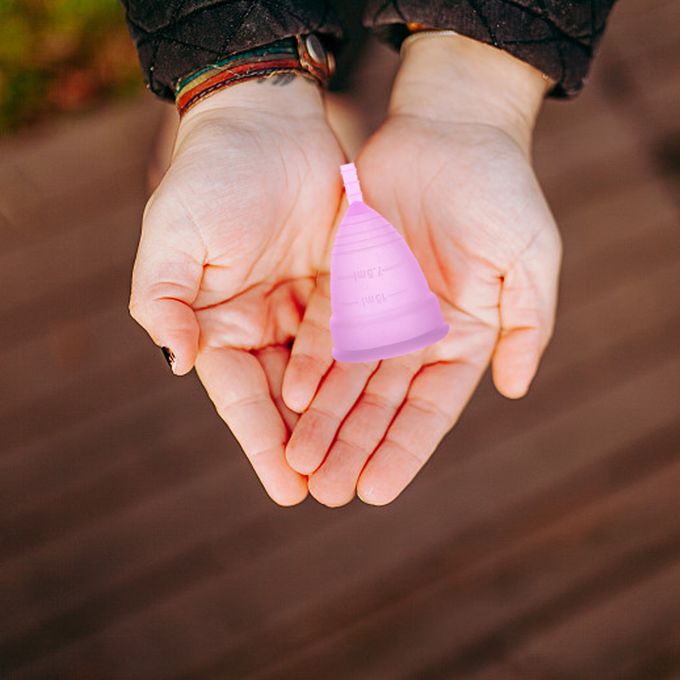Reusable Menstrual Cup - 12-Hour Leak-Free Protection - Soft Medical Grade Silicone - Eco-Friendly & Comfortable Period Solution (Sizes Small, Large)