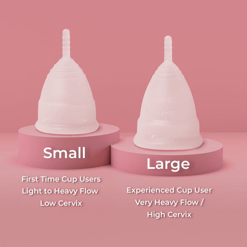Reusable Menstrual Cup - 12-Hour Leak-Free Protection - Soft Medical Grade Silicone - Eco-Friendly & Comfortable Period Solution (Sizes Small, Large)