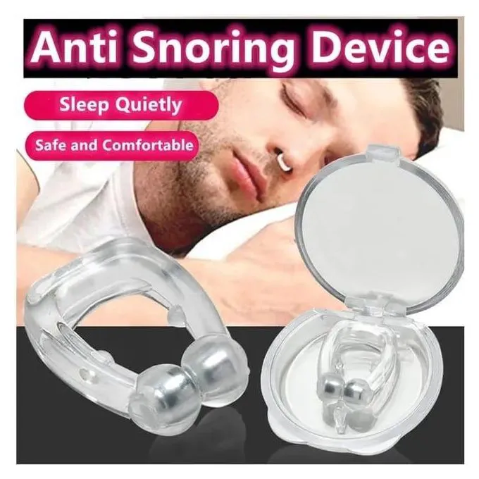 Silicone Magnetic Anti Snore Devices Stops Snoring Apnea Nose Clip Sleep Tray Sleeping Aid with Case For Adults And Kids Stopper Ring Nasal Dilator Easy Breathe Silent Sleep
