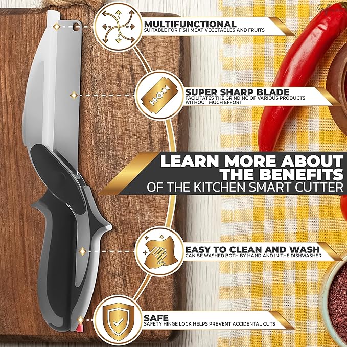 2-in-1 Clever Cutter Kitchen Scissors Ultimate Cutting Tool – Premium Kitchen Essential | Clearance Sale on Kilimall