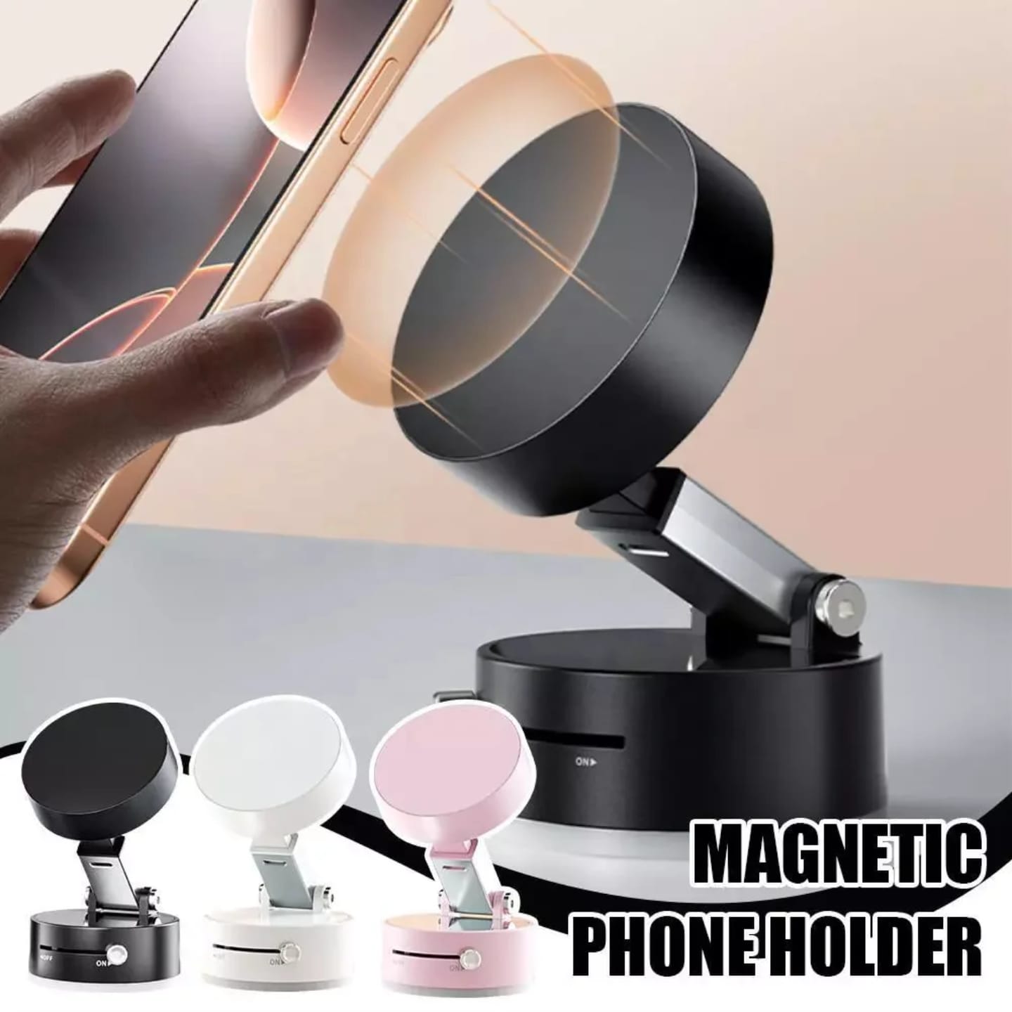 Magnetic Car Phone Holder – 360° Rotatable Strong Magnet Mount, Securely Holds All Smartphones, One-Hand Operation, Anti-Slip & Stable Design, Easy Dashboard & Ensures Safe, Hands-Free Driving