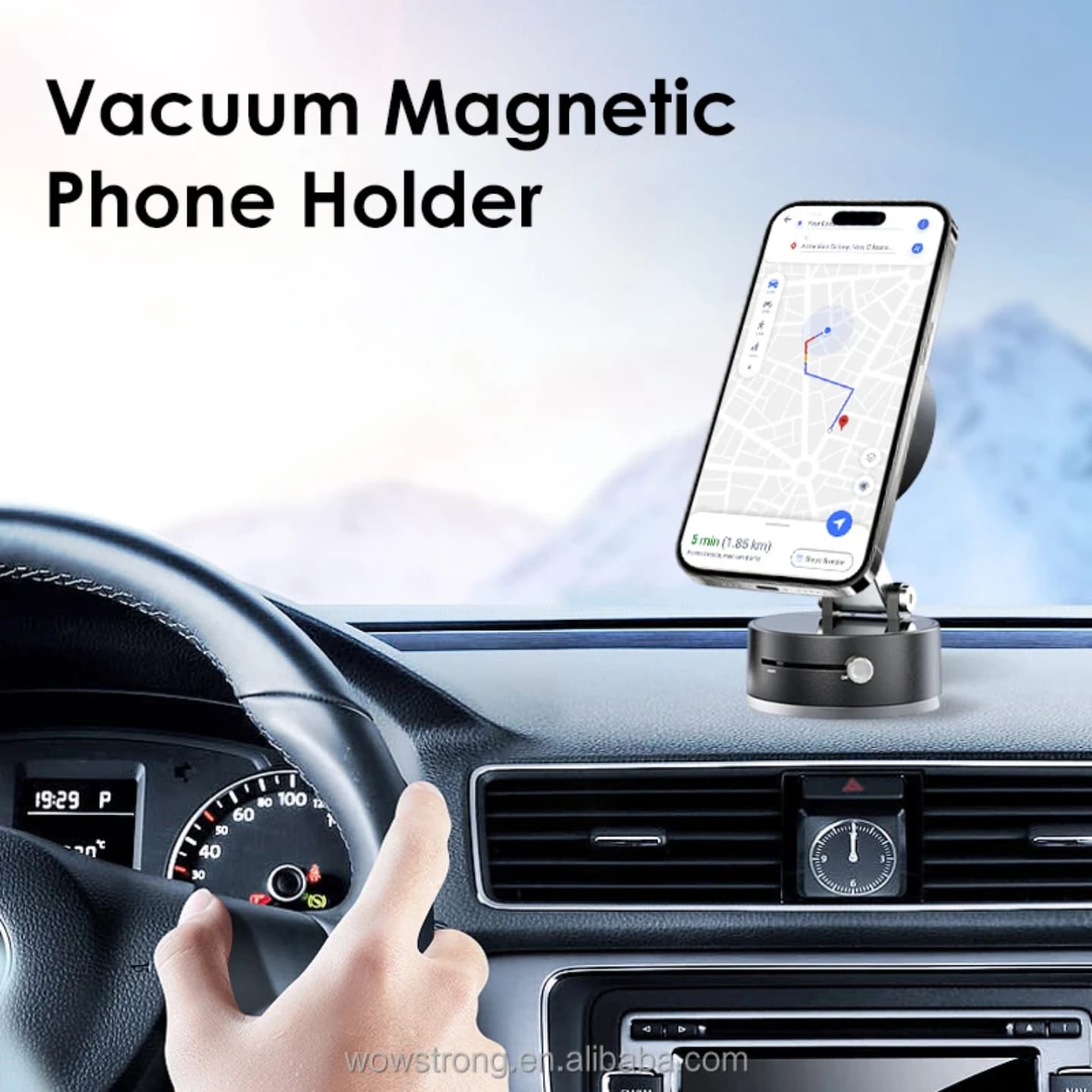 Magnetic Car Phone Holder – 360° Rotatable Strong Magnet Mount, Securely Holds All Smartphones, One-Hand Operation, Anti-Slip & Stable Design, Easy Dashboard & Ensures Safe, Hands-Free Driving