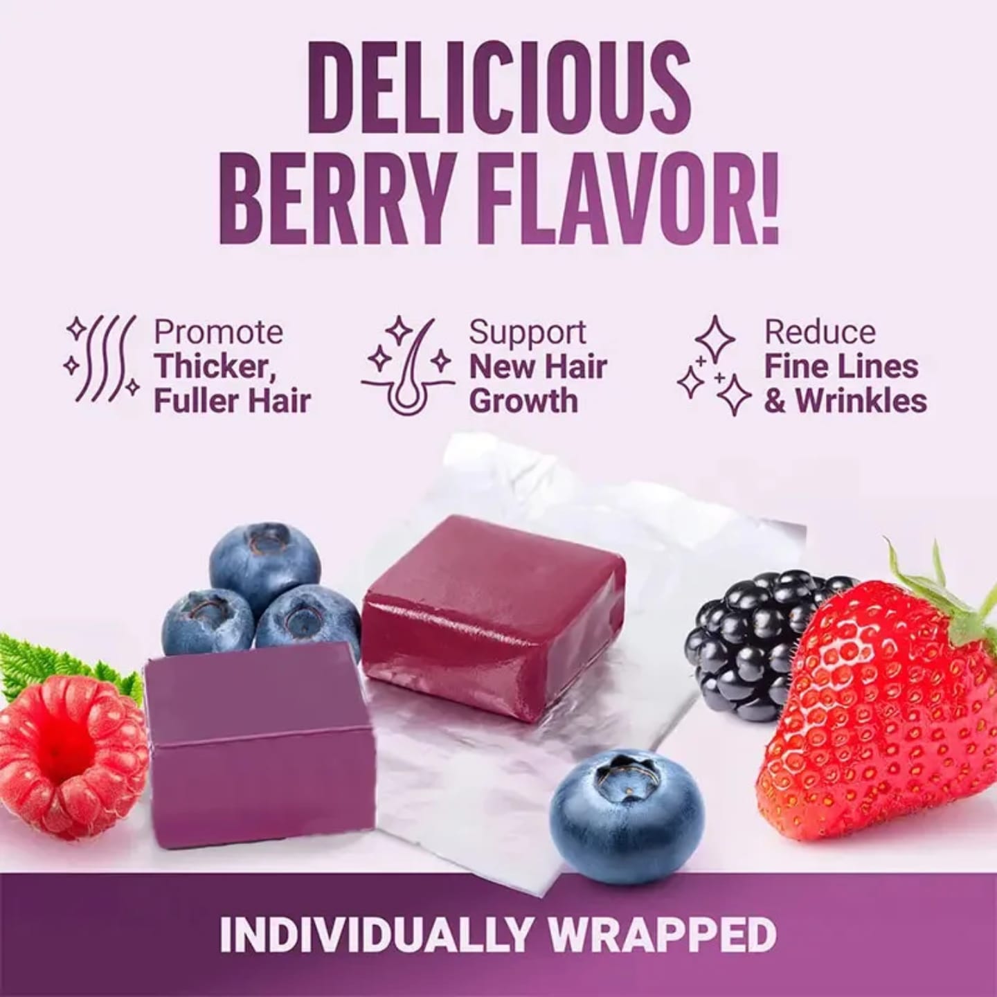 New Hair Growth Accelerator Chews – Boosts Hair Growth & Thickness, Reduces Hair Loss, Strengthens Roots, Nourishes Scalp, Adds Shine, Supports Healthy Hair, Skin & Nails, and Promotes Natural Volume