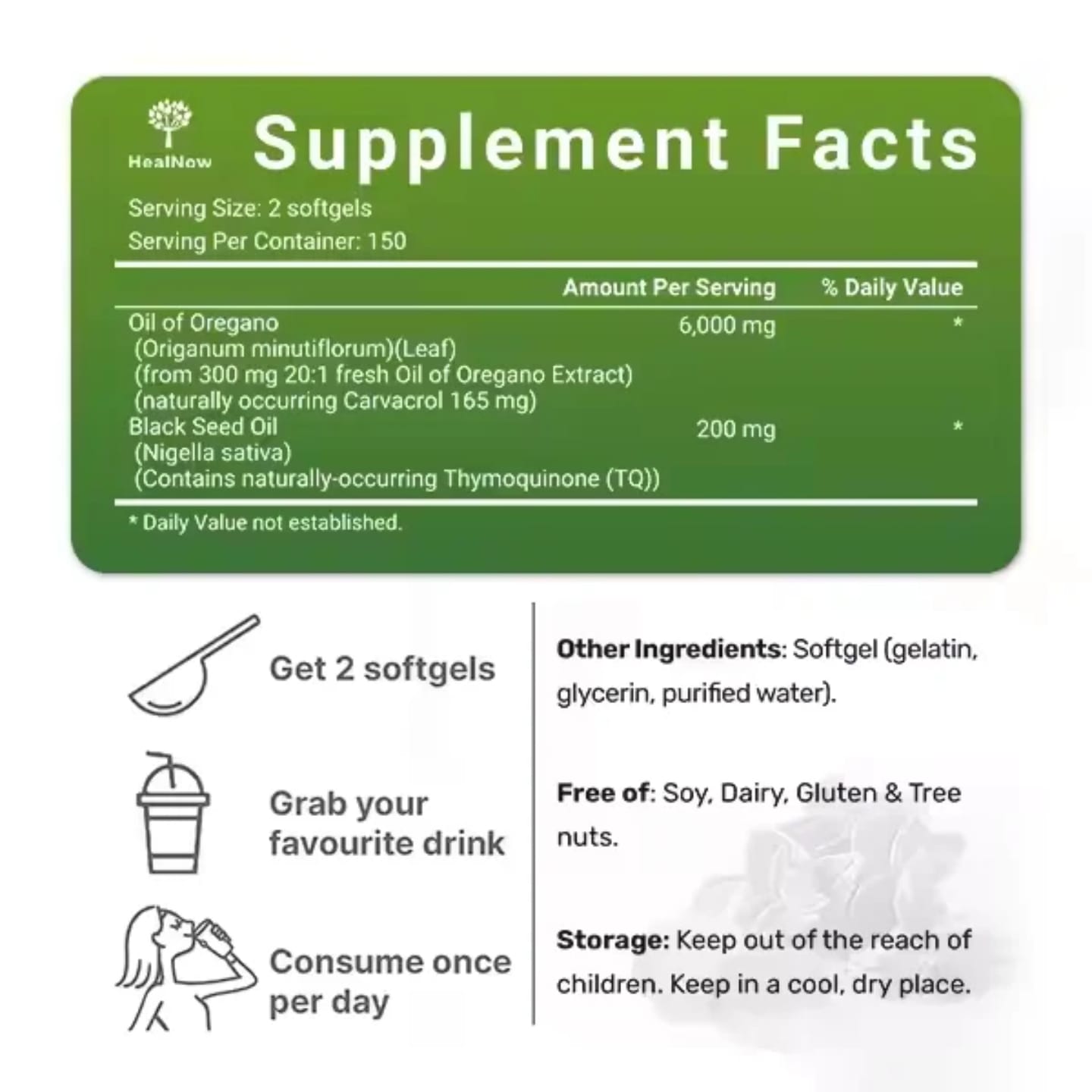 Oil of Oregano 6,000 mg with Black Seed Oil – 180 Softgels | Ultra High Carvacrol & Thymoquinone | Immune Support, Antioxidant | Dietary Supplement | Fast Shipping in Kenya