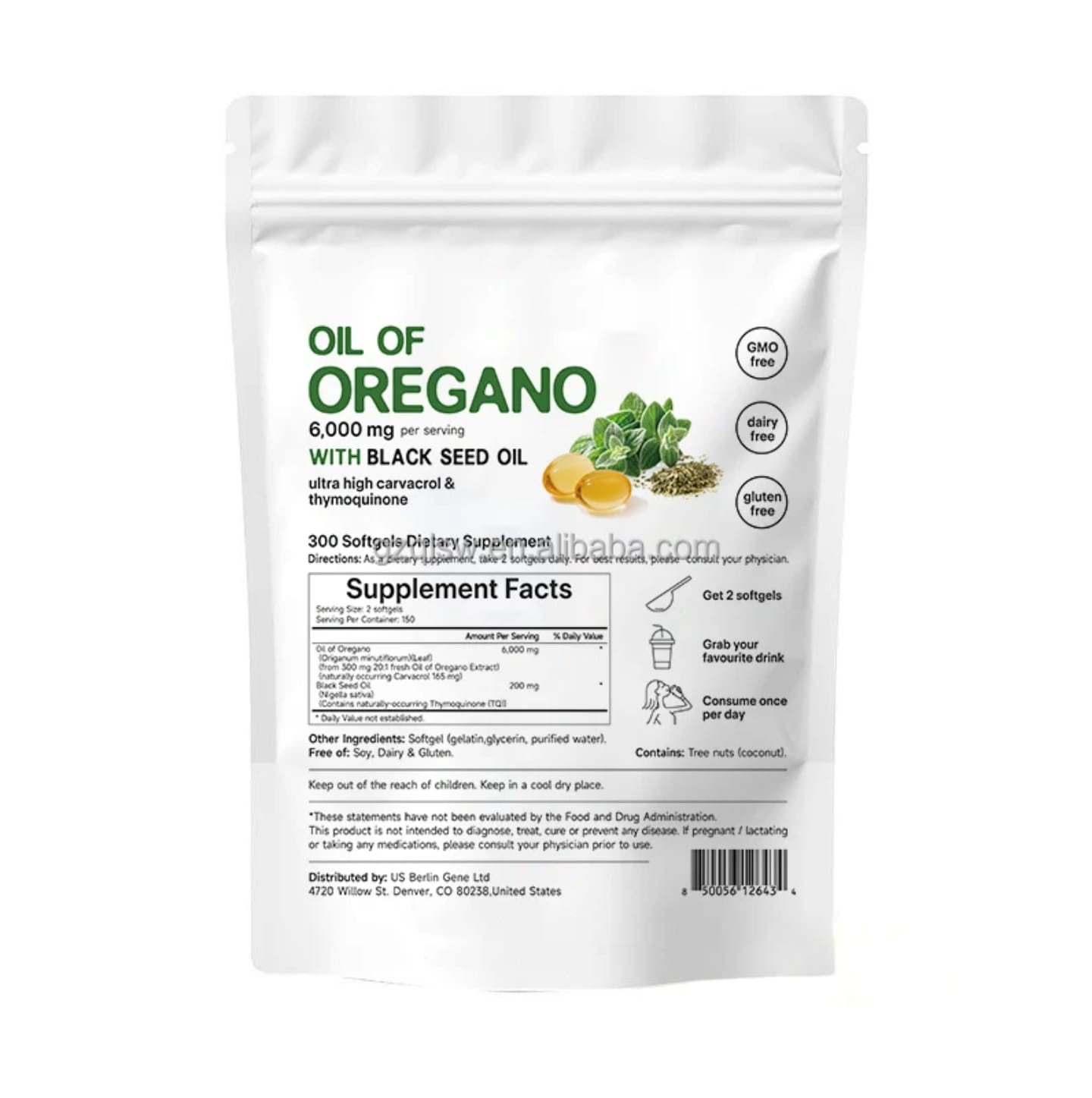 Oil of Oregano 6,000 mg with Black Seed Oil – 180 Softgels | Ultra High Carvacrol & Thymoquinone | Immune Support, Antioxidant | Dietary Supplement | Fast Shipping in Kenya