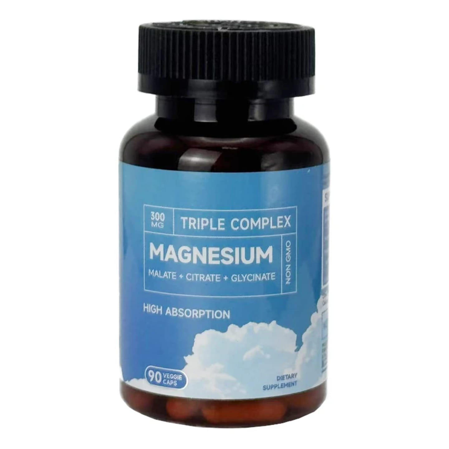 300mg Triple Complex Magnesium Malate + Citrate + Glycinate | High Absorption | 90 Vegan Caps | Dietary Supplement for Muscle, Nerve & Energy Support | Kilimall Kenya