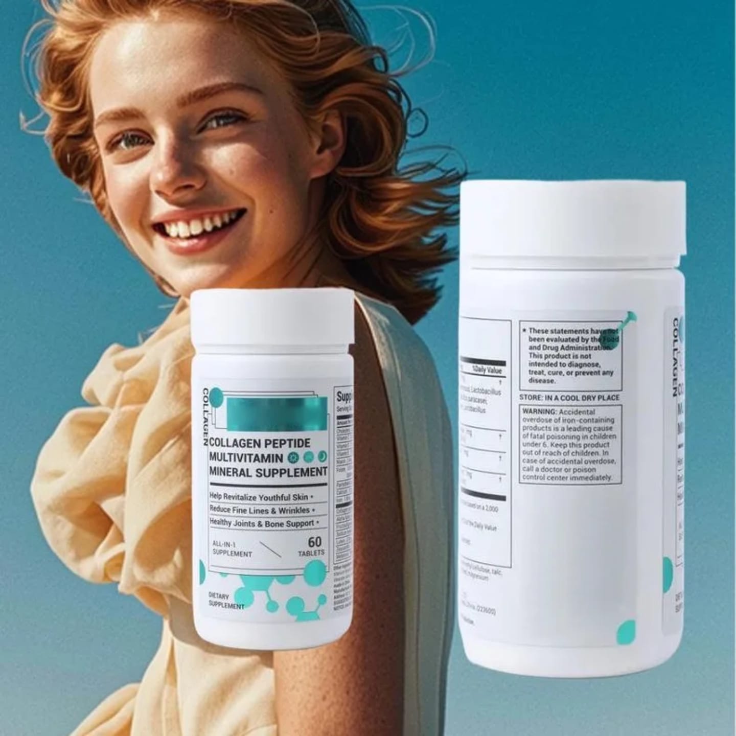 [OFFER] All-in-1 Collagen Peptide + Multivitamin & Mineral Supplement – Anti-Aging Skin Revitalizer, Fine Line Reduction & Joint Support (60 Tablets)
