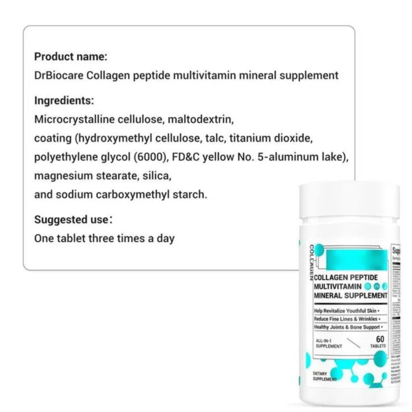 [OFFER] All-in-1 Collagen Peptide + Multivitamin & Mineral Supplement – Anti-Aging Skin Revitalizer, Fine Line Reduction & Joint Support (60 Tablets)