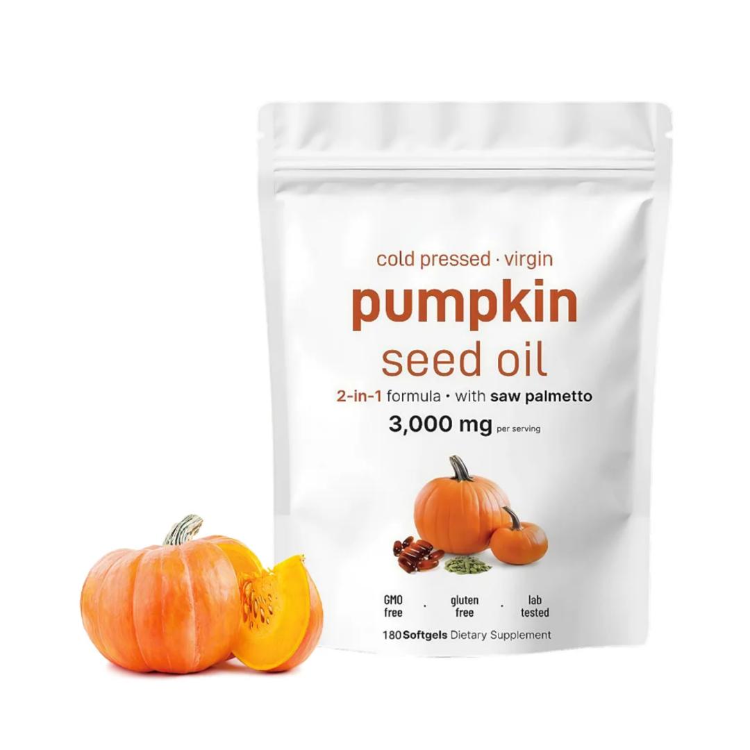 Cold Pressed Pumpkin Seed Oil with Saw Palmetto – Supports Prostate Health, Reduces Hair Loss, Promotes Hair Growth, Balances Hormones, Boosts Urinary & Bladder Function, Strengthens Immunity for all